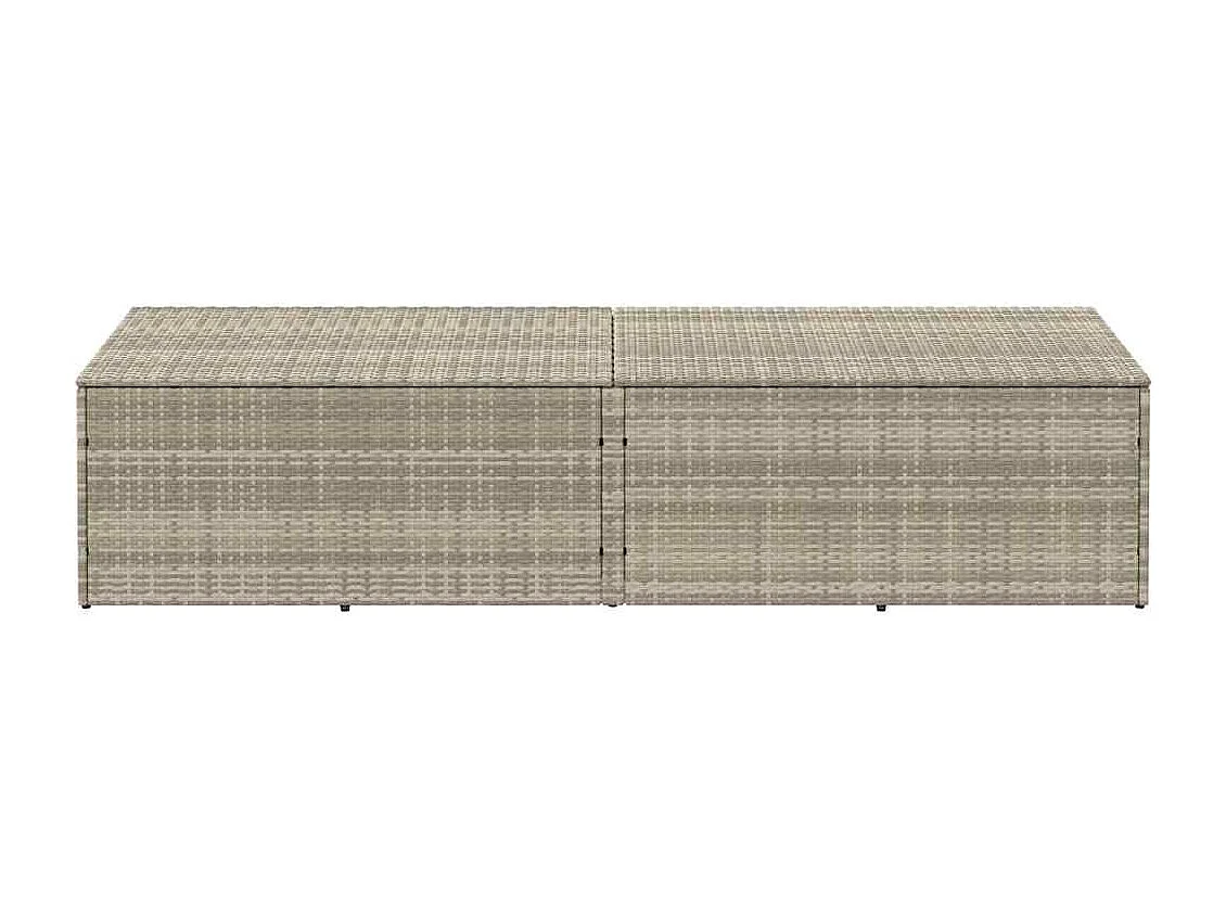 Boîte de rangement de jardin gris clair 220x50x58 cm rotin