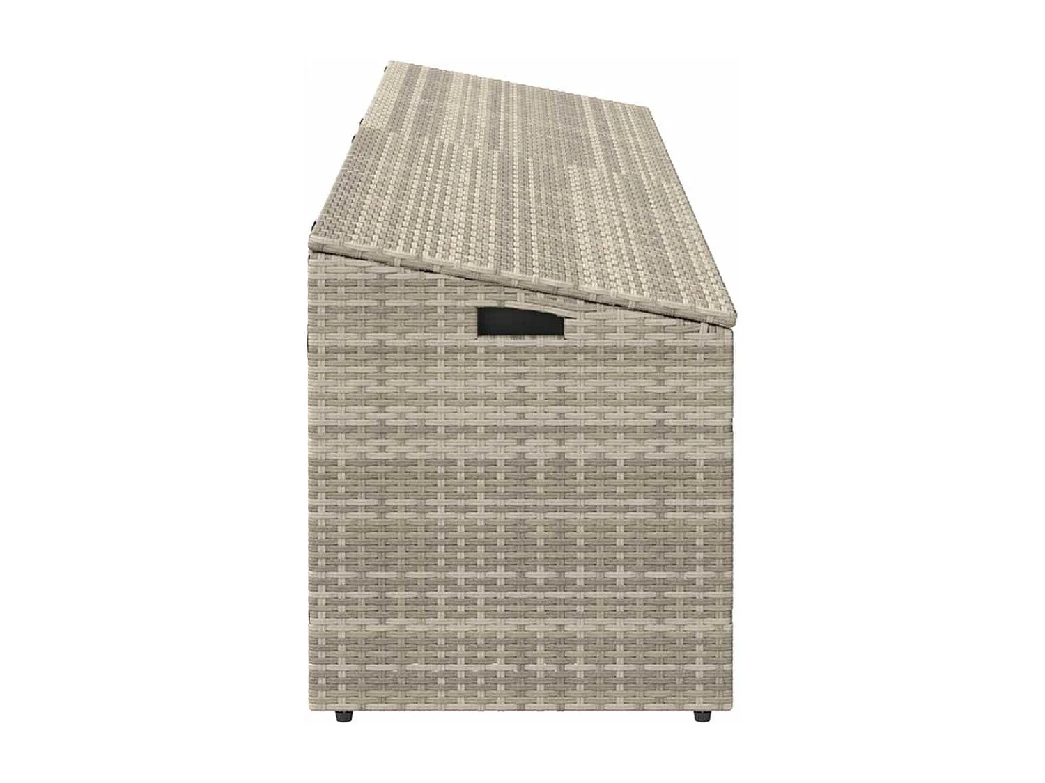 Boîte de rangement de jardin gris clair 220x50x58 cm rotin