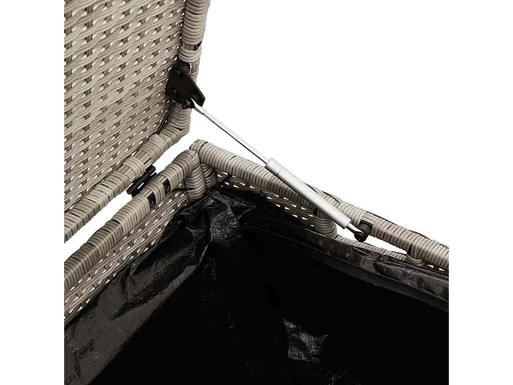 Boîte de rangement de jardin gris clair 220x50x58 cm rotin