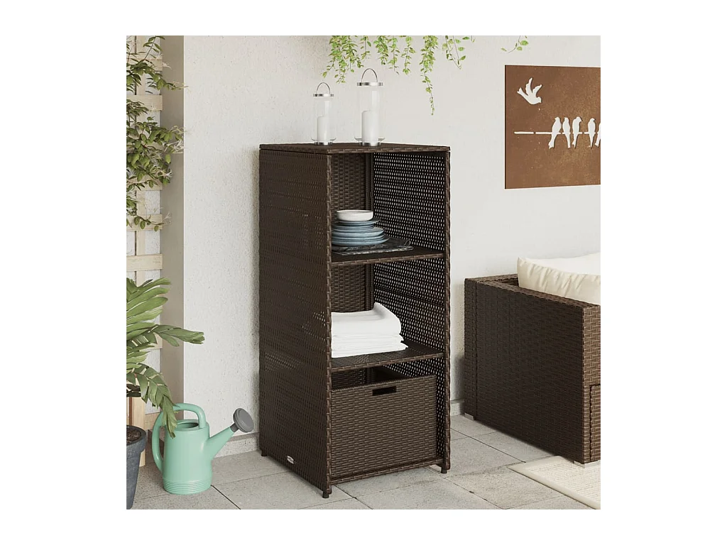 Bruine tuinkast 50x55x115 cm geweven hars