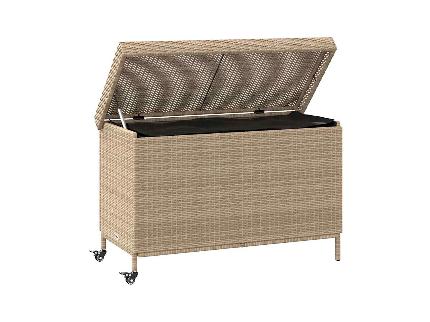 Boîte de rangement de jardin et roues résine tressée