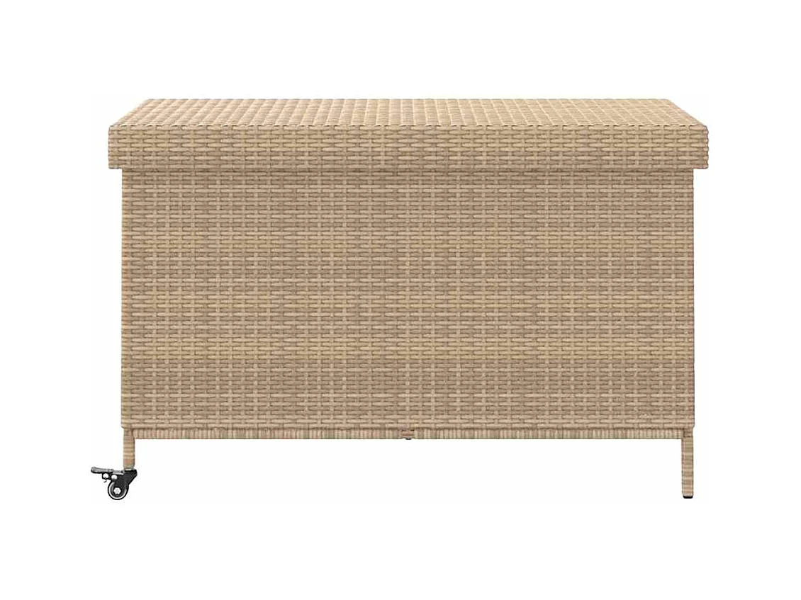 Boîte de rangement de jardin et roues résine tressée