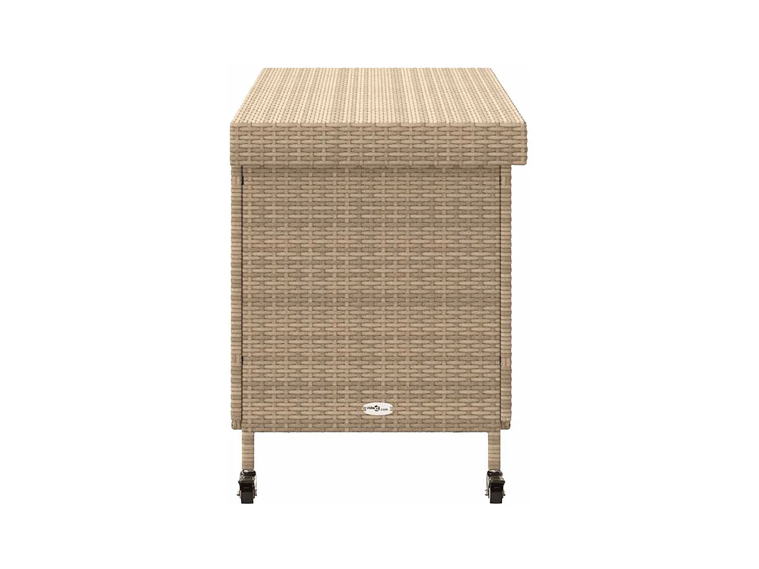 Boîte de rangement de jardin et roues résine tressée