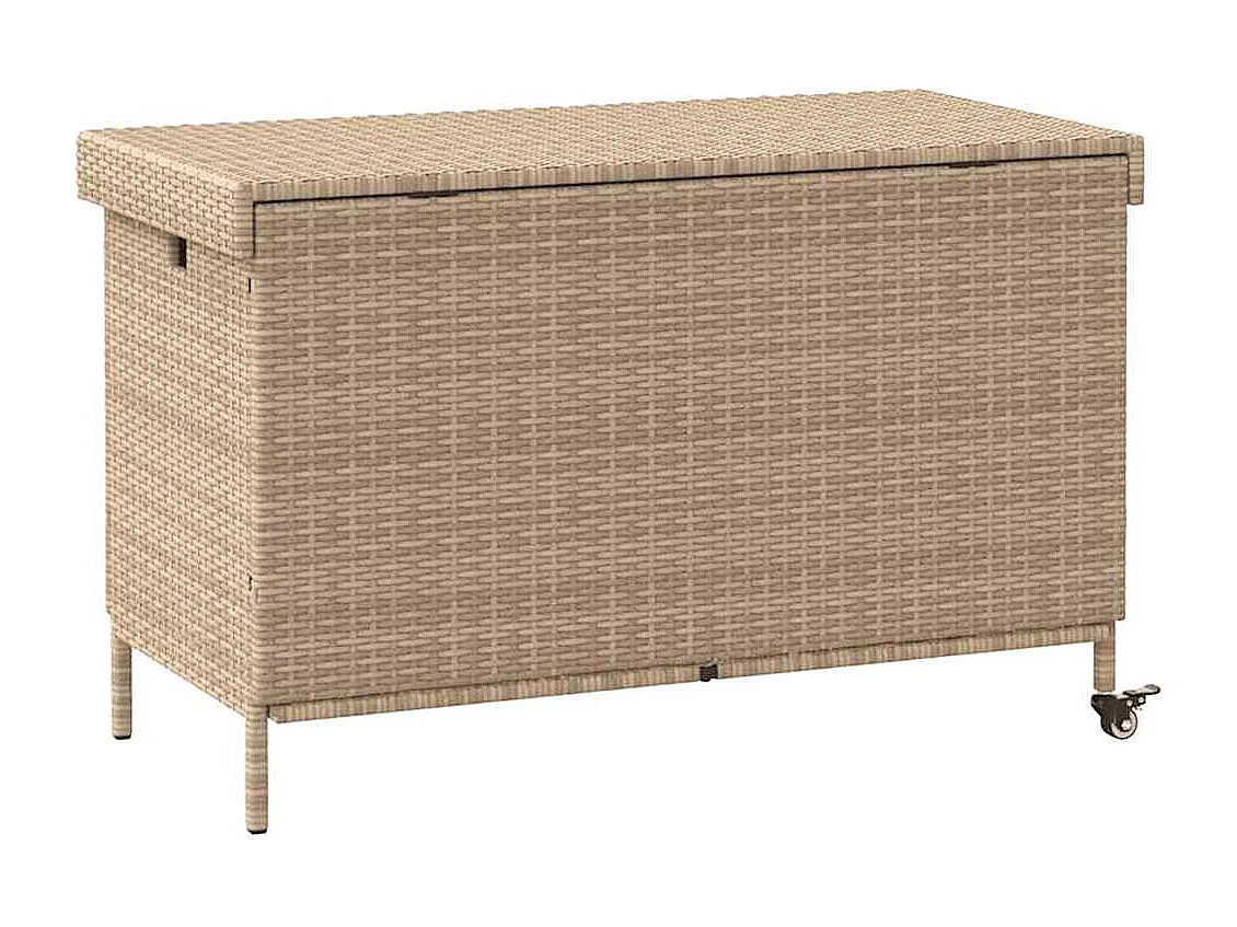 Boîte de rangement de jardin et roues résine tressée