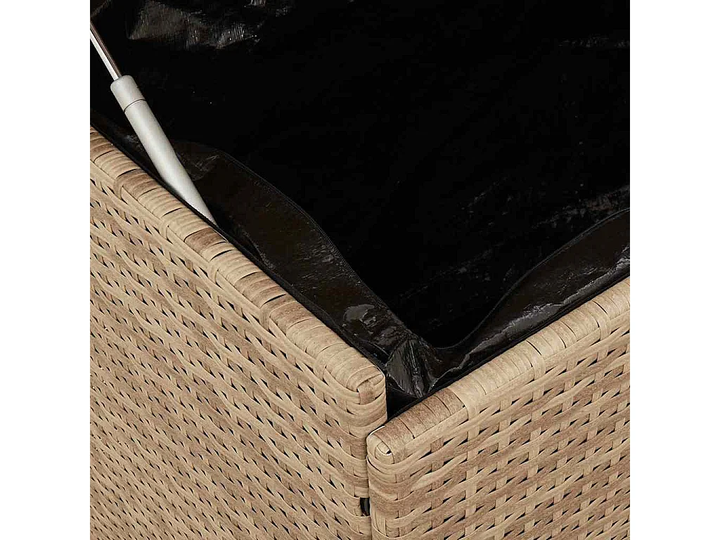 Boîte de rangement de jardin et roues résine tressée