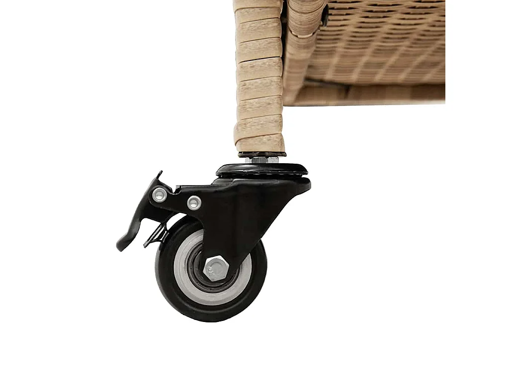 Boîte de rangement de jardin et roues résine tressée