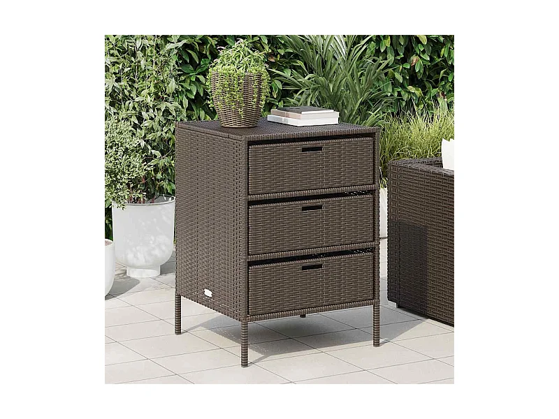 Bruine tuinkast 55x59x80cm geweven hars