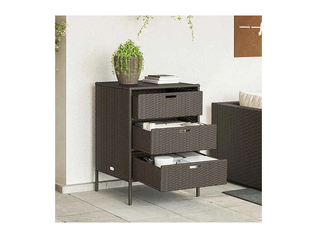 Bruine tuinkast 55x59x80cm geweven hars