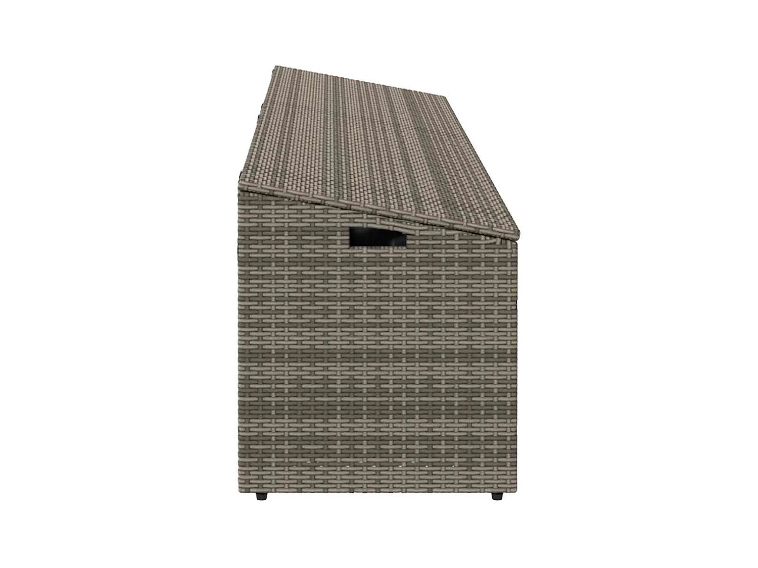 Boîte de rangement de jardin gris 220x50x58 cm résine tressée