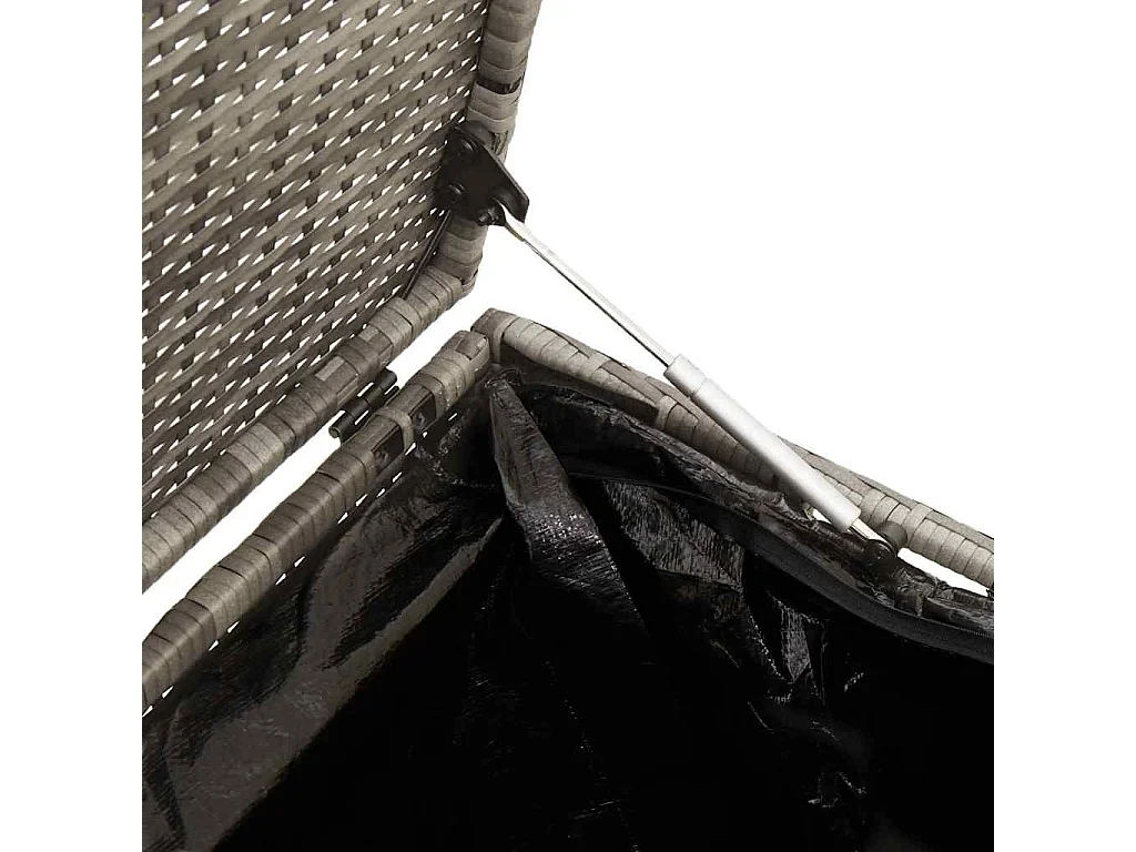 Boîte de rangement de jardin gris 220x50x58 cm résine tressée