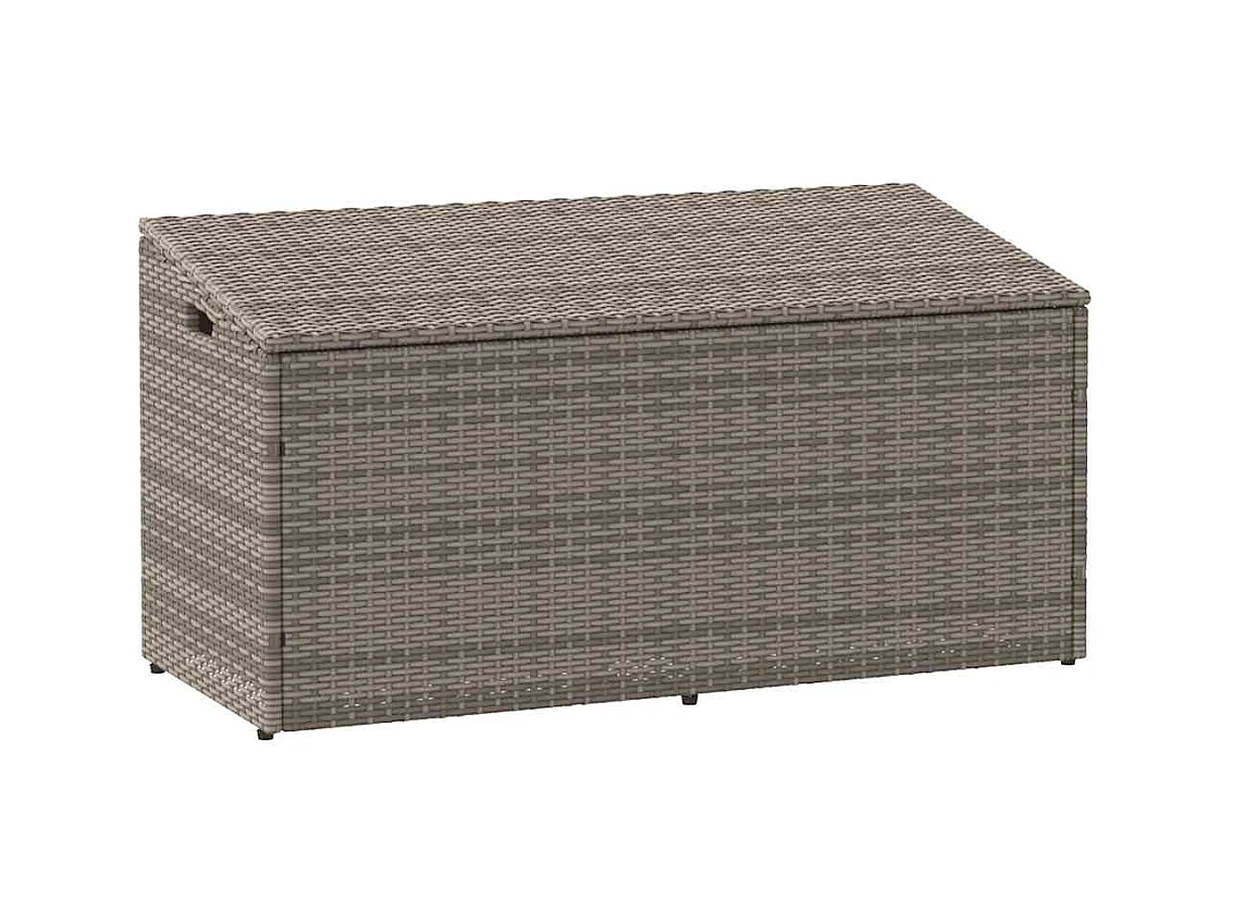 Boîte de rangement de jardin gris 110x50x58 cm résine tressée