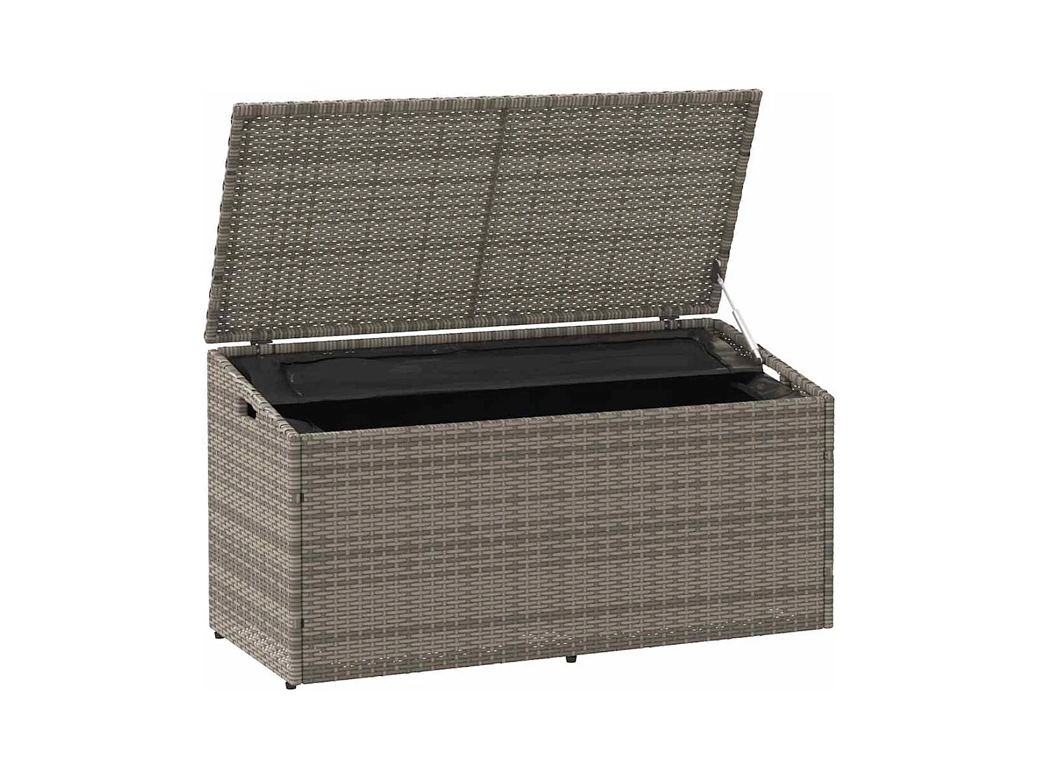 Boîte de rangement de jardin gris 110x50x58 cm résine tressée