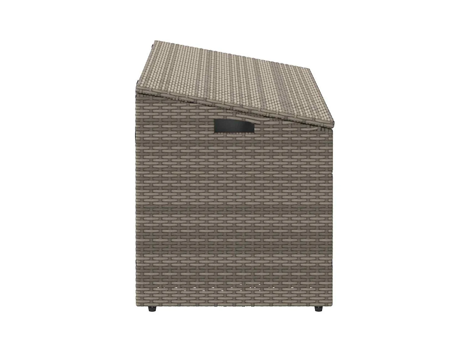 Boîte de rangement de jardin gris 110x50x58 cm résine tressée