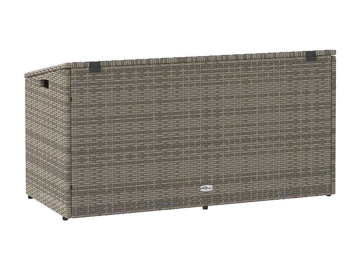 Boîte de rangement de jardin gris 110x50x58 cm résine tressée