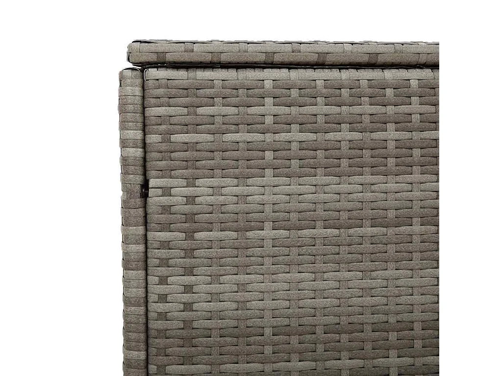 Boîte de rangement de jardin gris 110x50x58 cm résine tressée