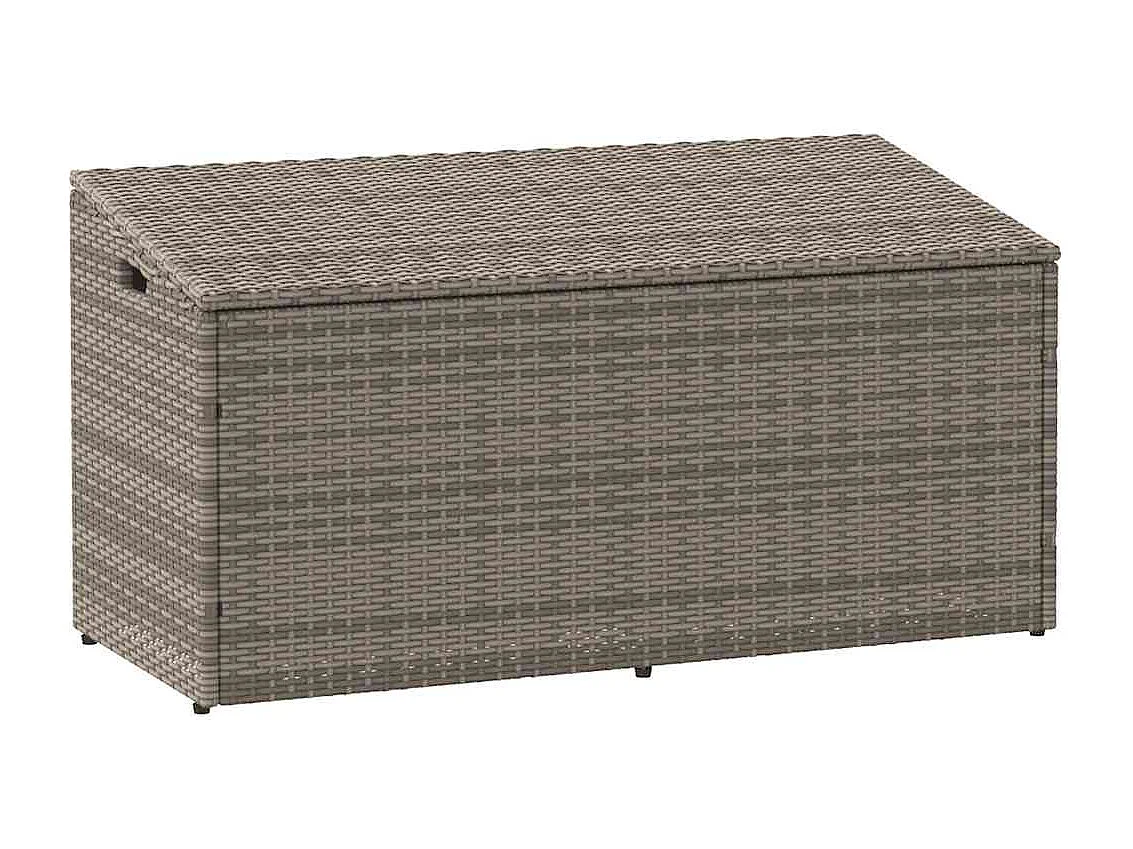 Boîte de rangement de jardin gris 110x50x58 cm résine tressée