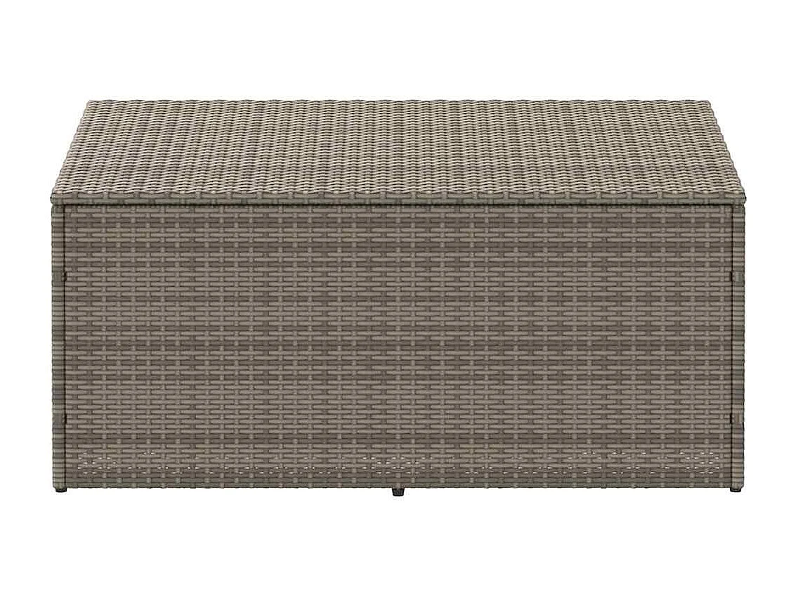 Boîte de rangement de jardin gris 110x50x58 cm résine tressée