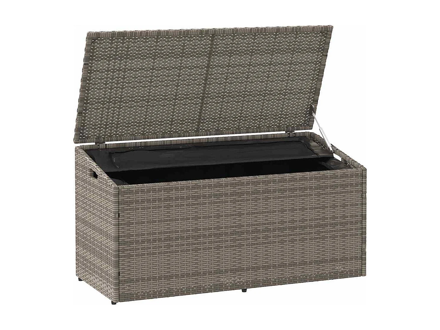 Boîte de rangement de jardin gris 110x50x58 cm résine tressée