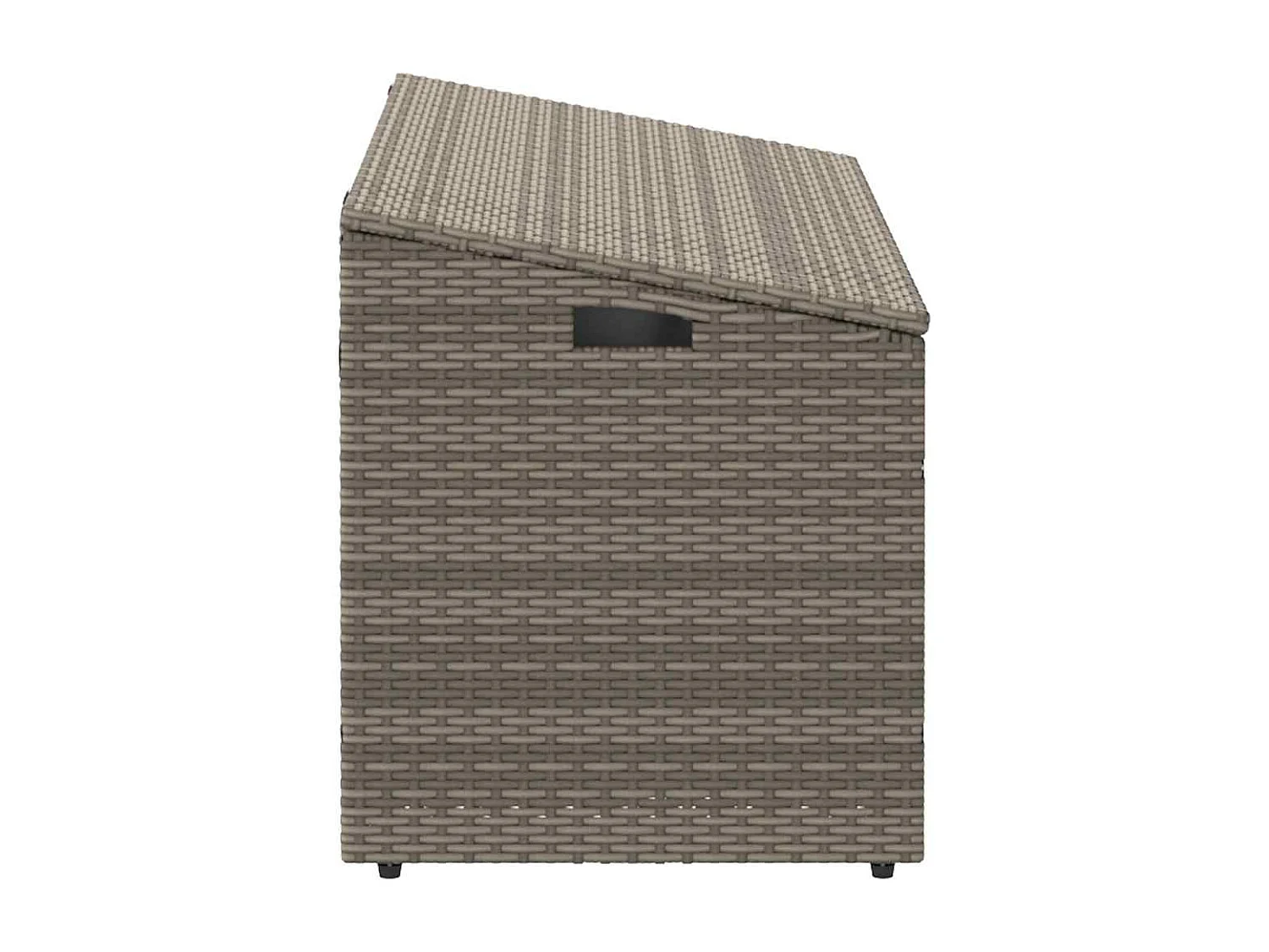 Boîte de rangement de jardin gris 110x50x58 cm résine tressée