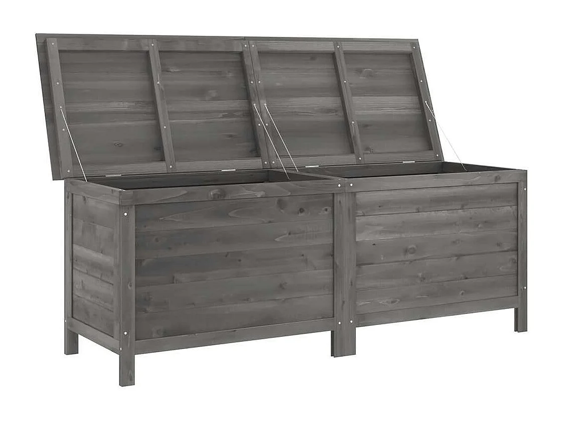 Caja de almacenamiento para jardín de madera maciza de abeto color antracita