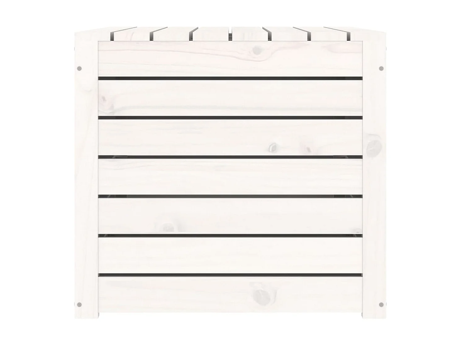 Jardinera blanca 101x50,5x46,5 cm madera maciza de pino