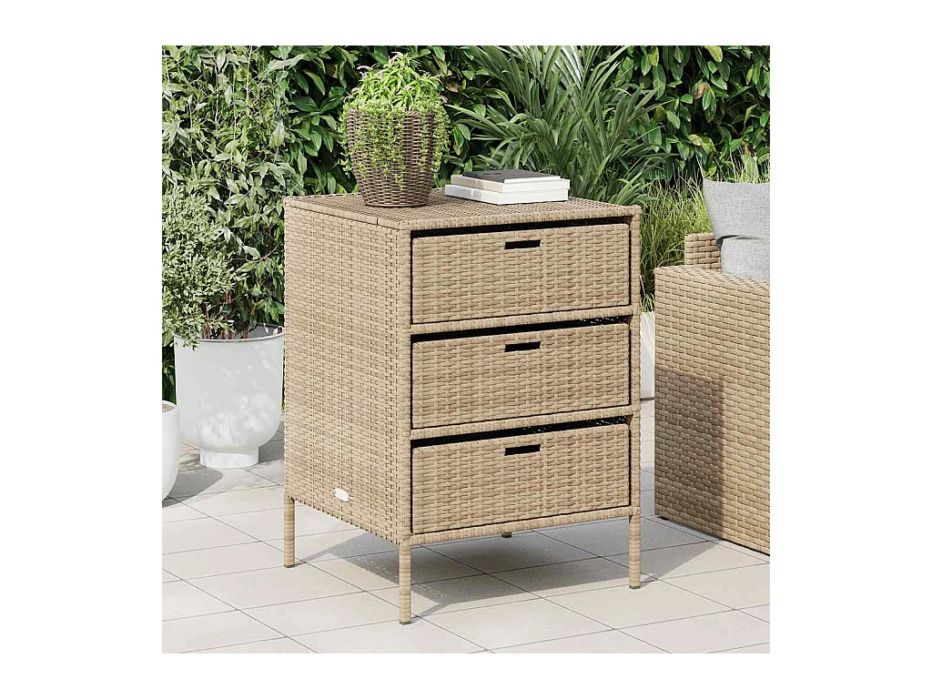 Beige tuinkast 55x59x80 cm geweven hars