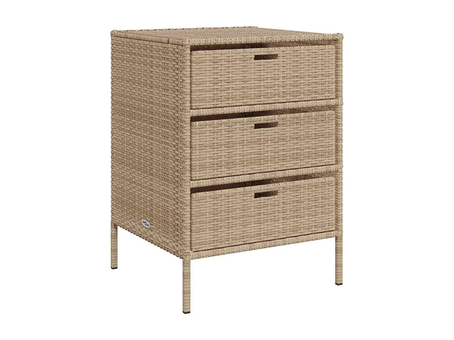 Armario de jardín beige 55x59x80 cm resina trenzada