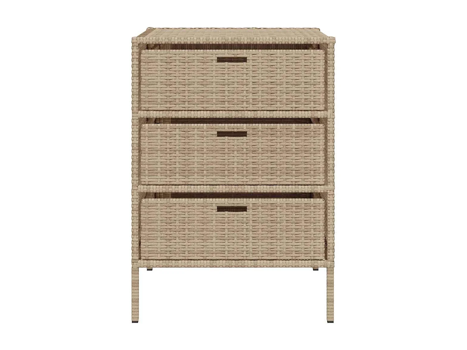 Armario de jardín beige 55x59x80 cm resina trenzada