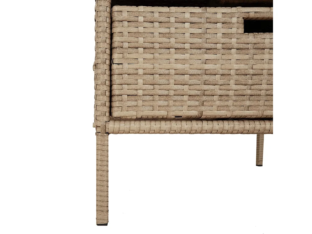 Armario de jardín beige 55x59x80 cm resina trenzada