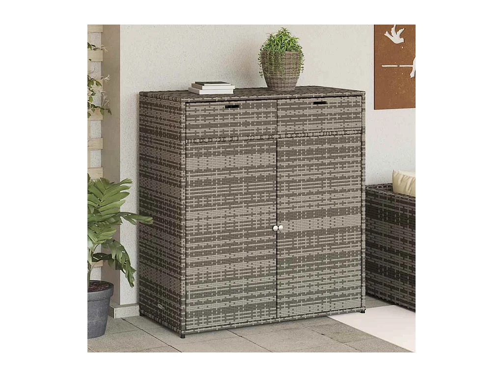 Grijze tuinkast 105x55x113cm geweven hars