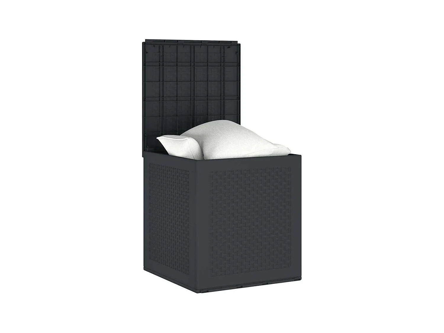 Boîte de Rangement Anthracite 55x53x57 cm PP