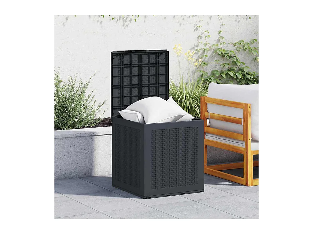 Boîte de Rangement Anthracite 55x53x57 cm PP