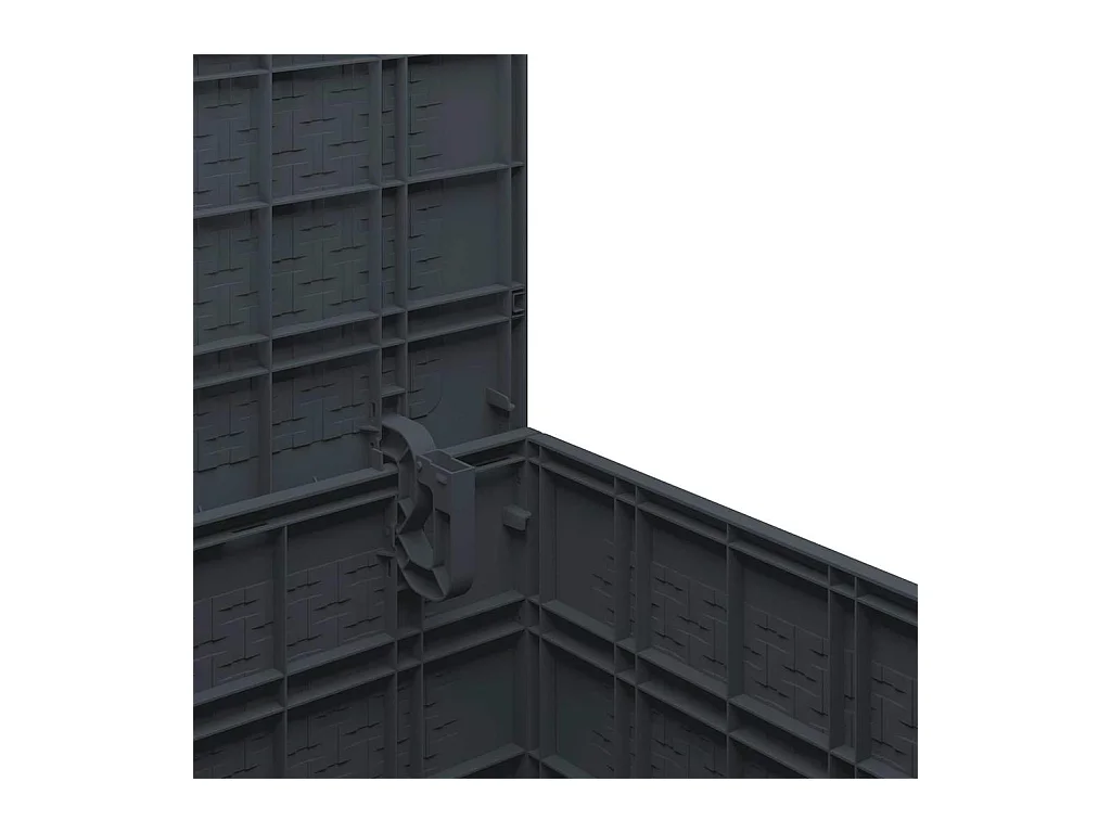 Boîte de Rangement Anthracite 55x53x57 cm PP