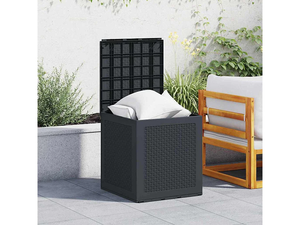 Boîte de Rangement Anthracite 55x53x57 cm PP