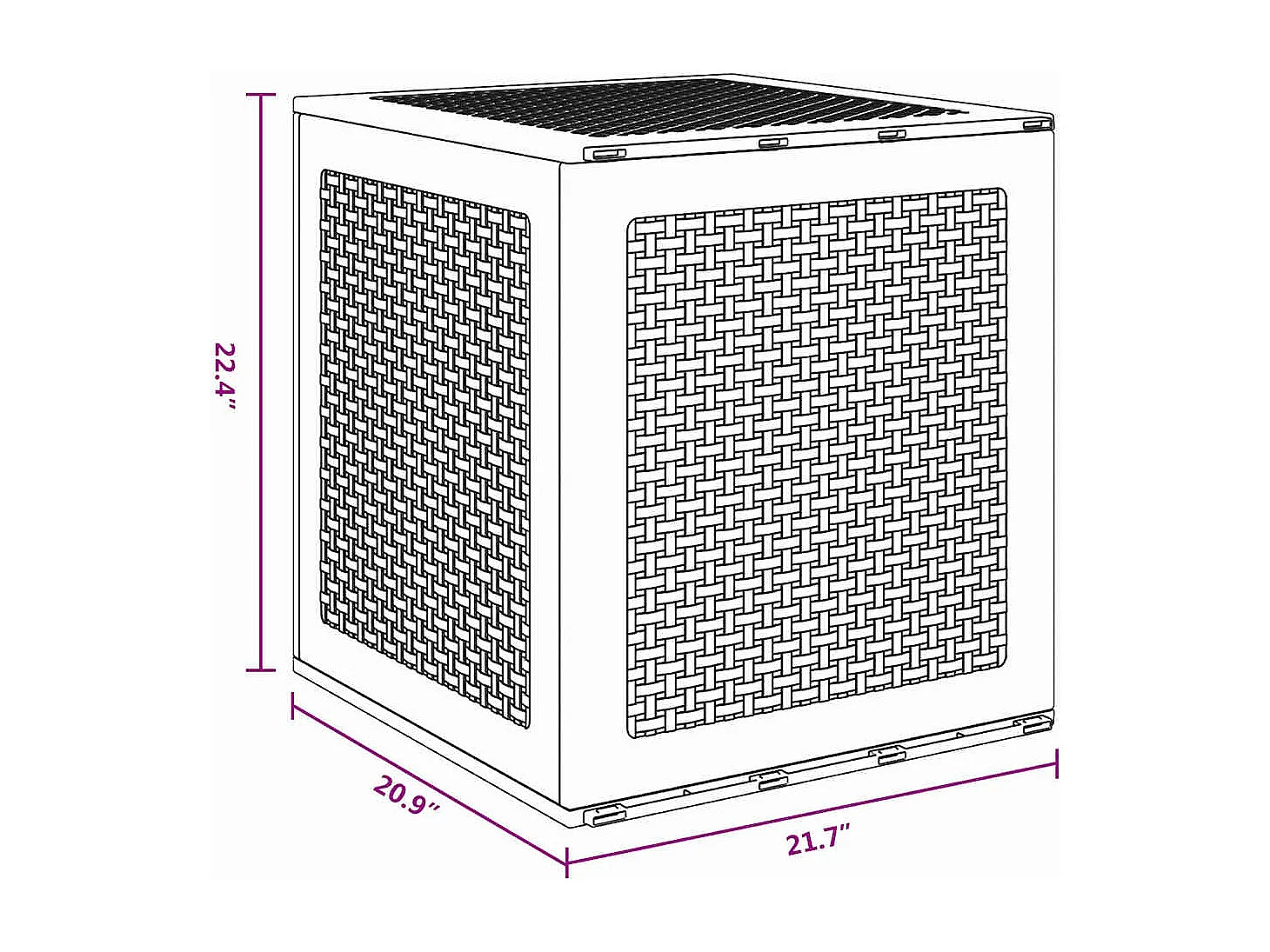 Boîte de Rangement Anthracite 55x53x57 cm PP