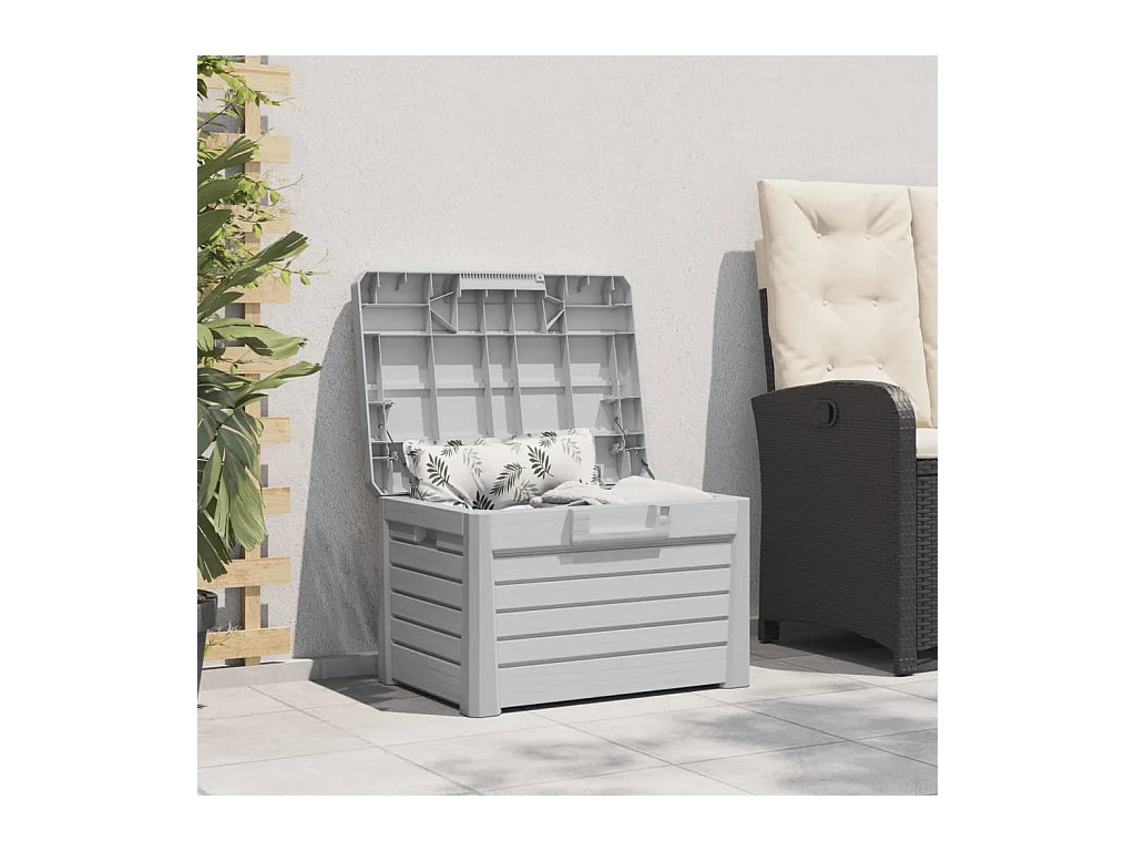 Grijze buitenkussenbox 73x50,5x46,5 cm polypropyleen