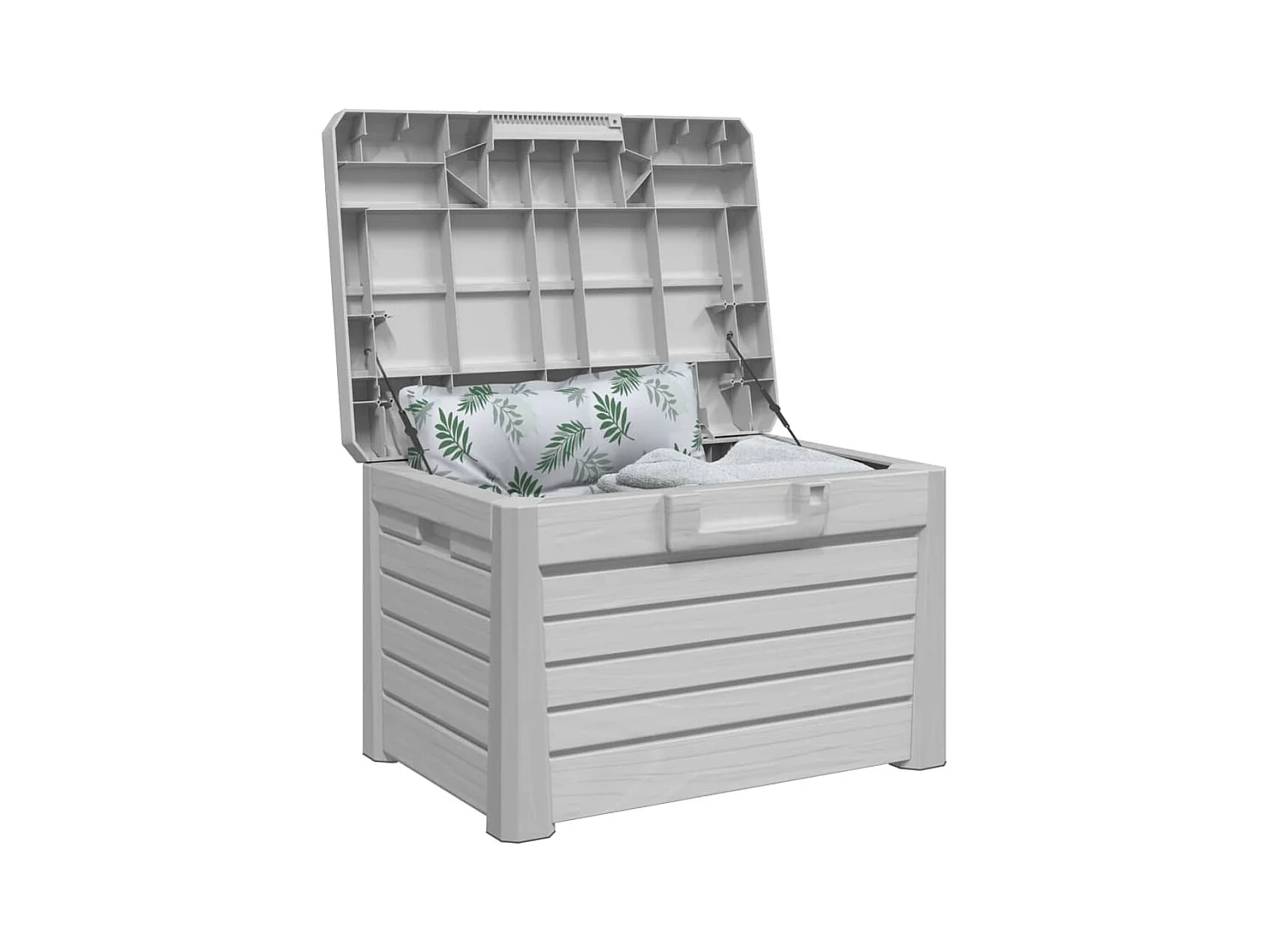 Grijze buitenkussenbox 73x50,5x46,5 cm polypropyleen