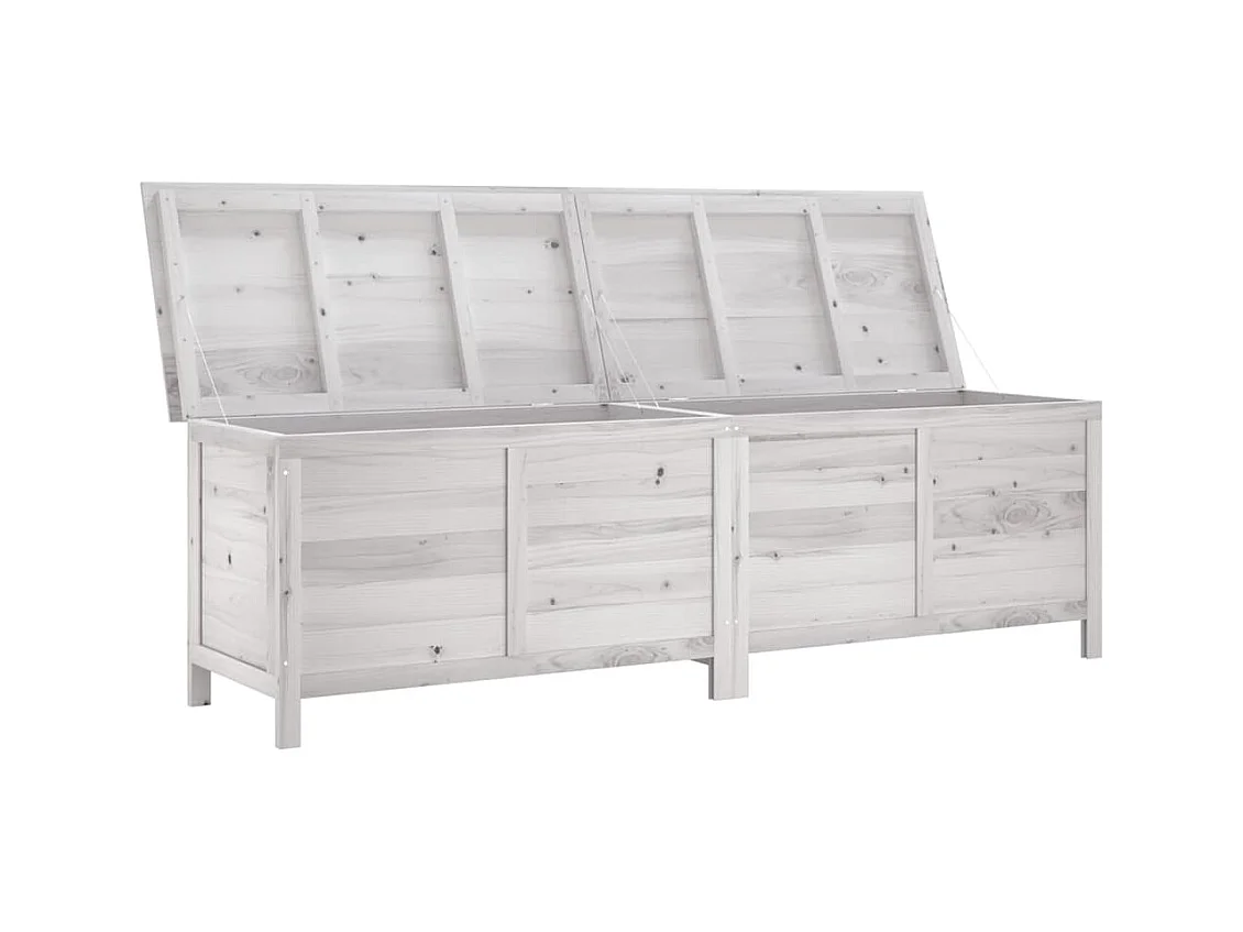 Witte tuinopbergbox van massief dennenhout