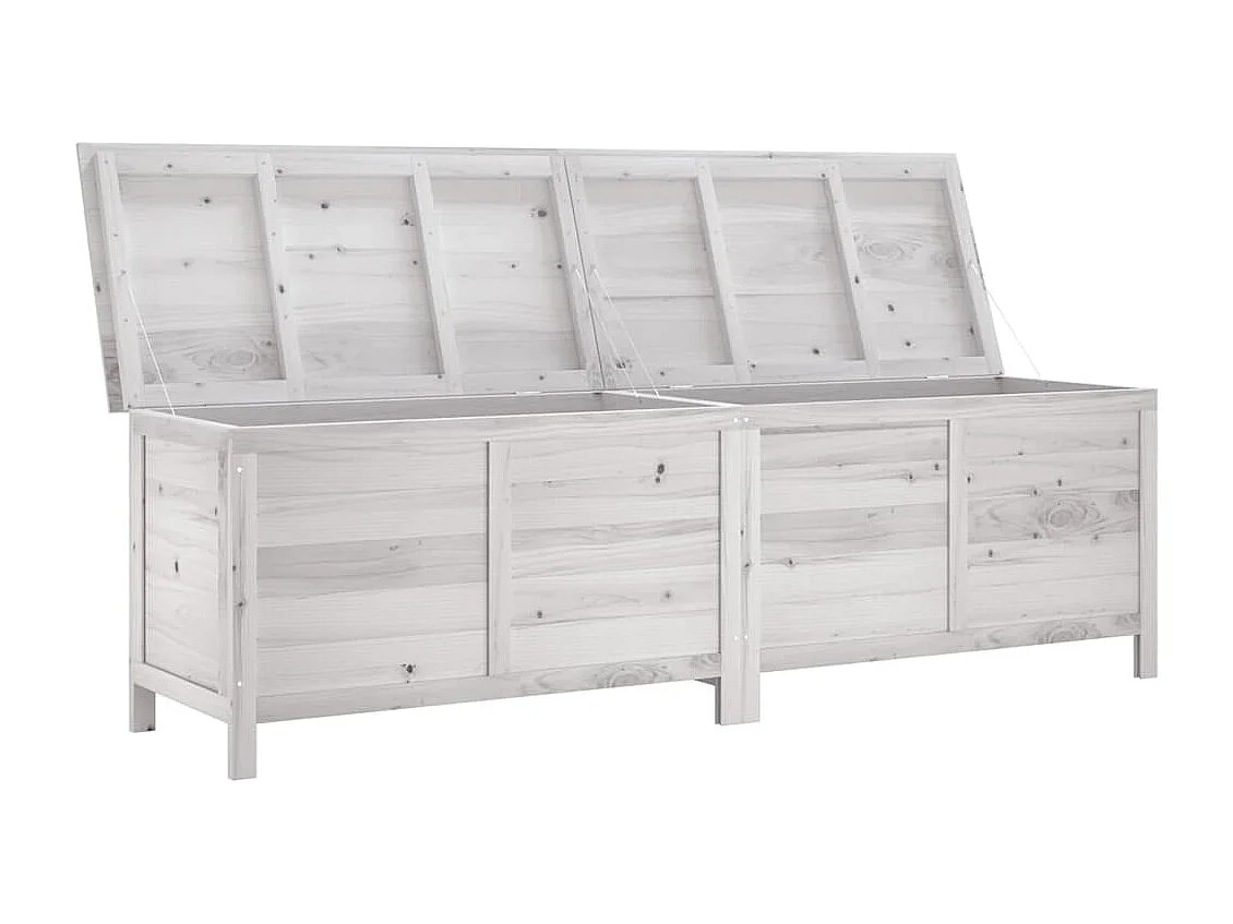 Caja de almacenamiento de jardín blanca de madera maciza de abeto