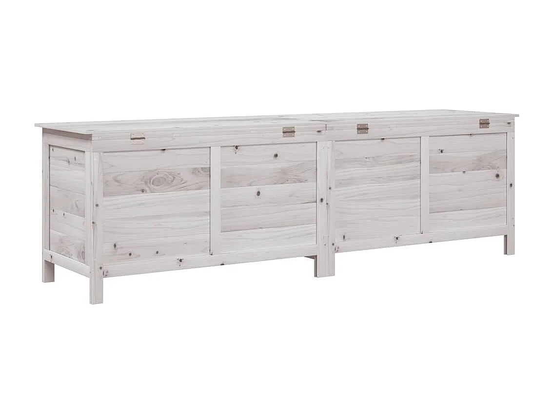 Caja de almacenamiento de jardín blanca de madera maciza de abeto