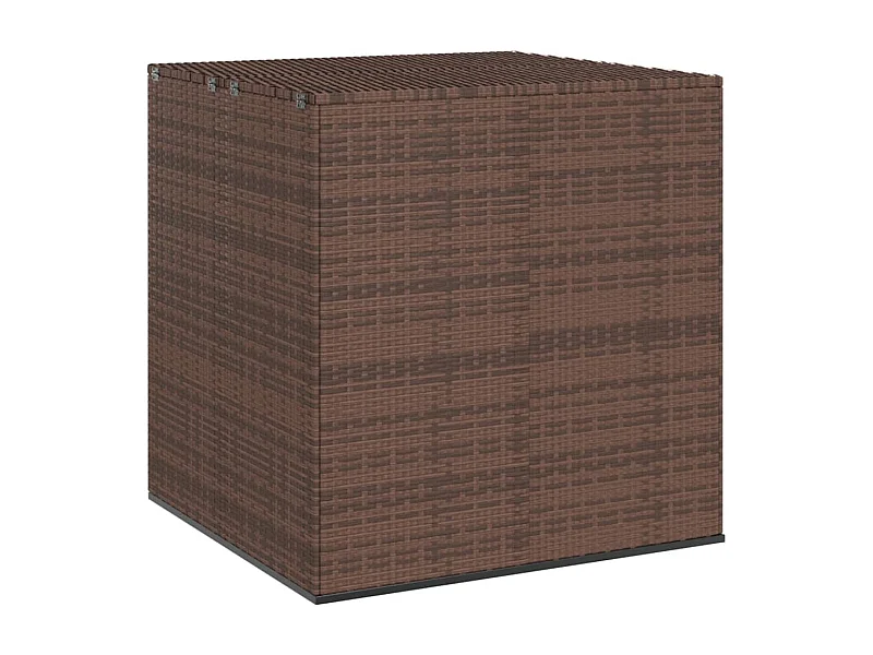 Caja de cojines para jardín de resina tejida 100x97,5x104cm Marrón