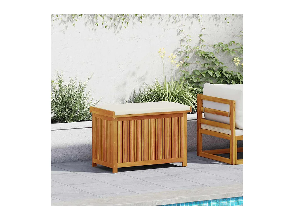 Boîte à coussins d'extérieur 90x50x60,5 cm bois massif d'acacia