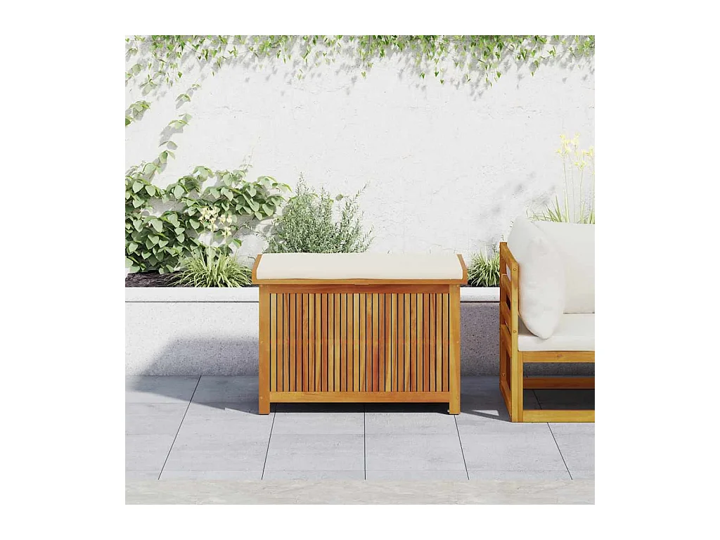 Boîte à coussins d'extérieur 90x50x60,5 cm bois massif d'acacia