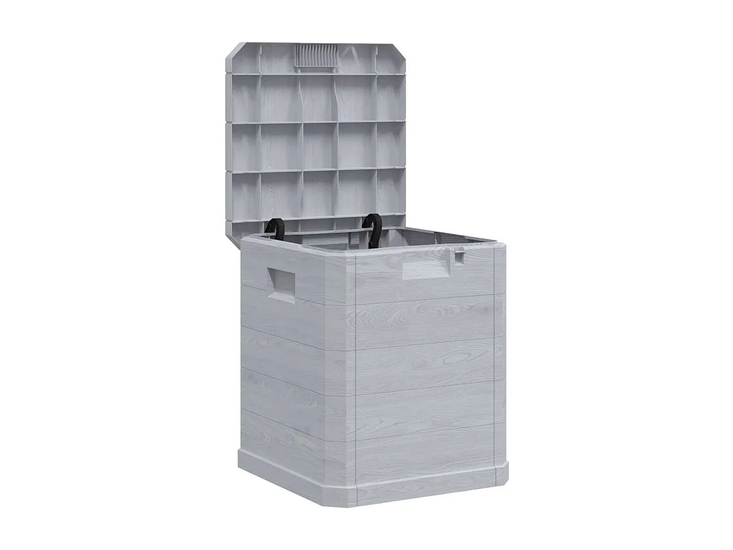 Caja de almacenamiento para jardín de 90 l, color gris claro