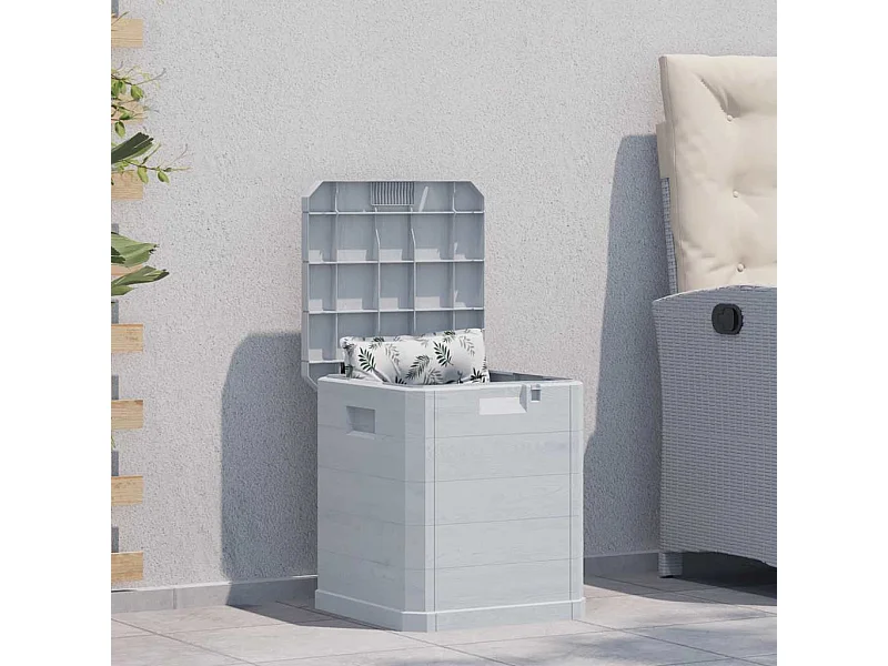 Caja de almacenamiento para jardín de 90 l, color gris claro