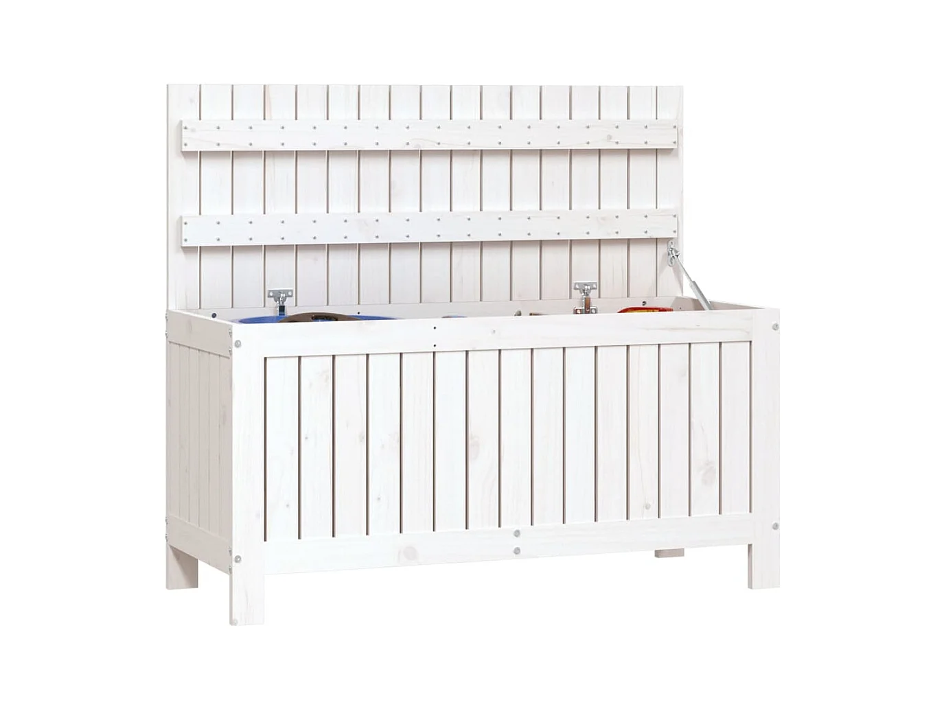 Tuinopbergbox Wit 108x42,5x54 cm Dennenhout