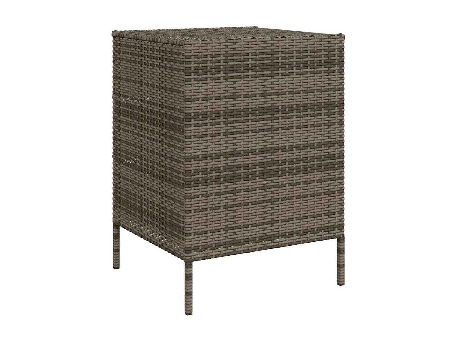 Mueble de jardín con 3 cajones en resina trenzada gris