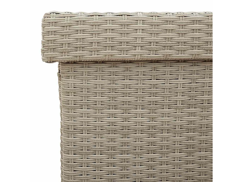 Boîte de rangement de jardin et roues gris clair résine tressée