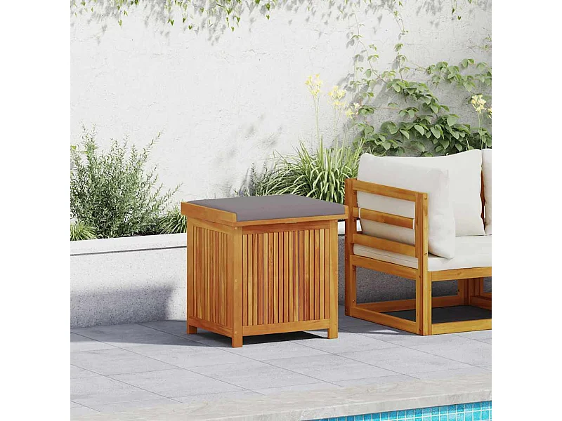 Boîte à coussins d'extérieur 60x50x61 cm bois massif d'acacia