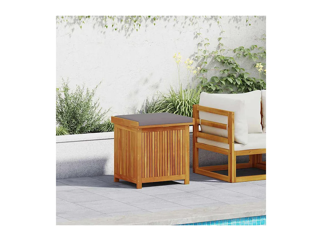 Boîte à coussins d'extérieur 60x50x61 cm bois massif d'acacia